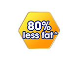 80 percentage less fat